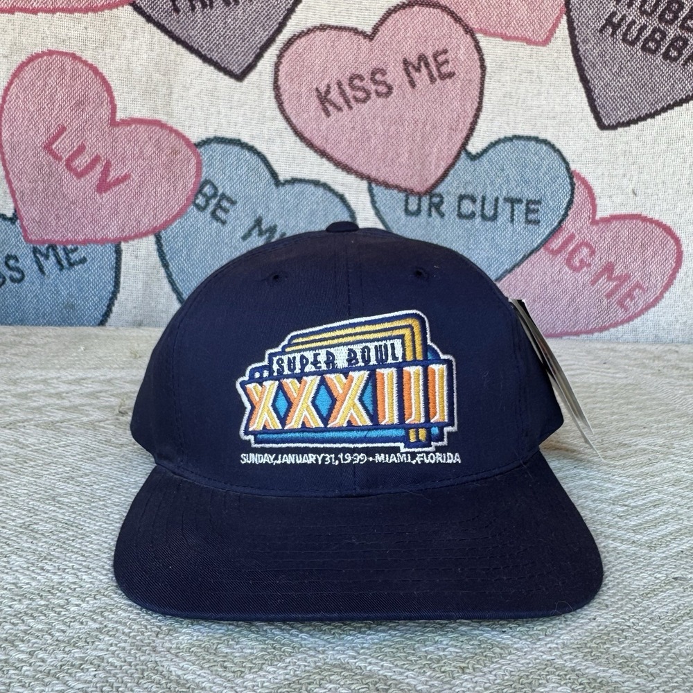 NWT Vintage Annco NFL‎ Super Bowl XXXIII 1999 Miami Snapback Hat Broncos Falcons
